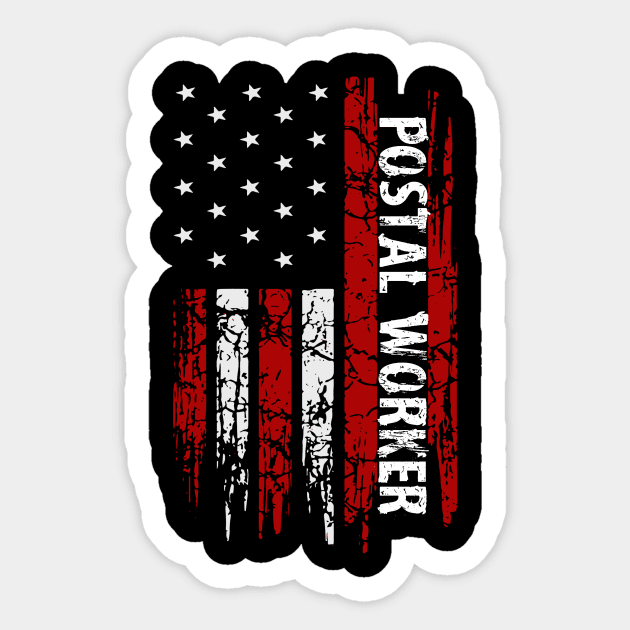 Postal Worker USA Flag Mailman Postman Sticker by ChrisselDesigns